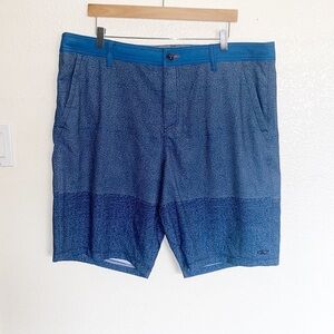 O'neill Hybrid Blue Striped Colorblock Size 40 Swim Trunks Board Shorts